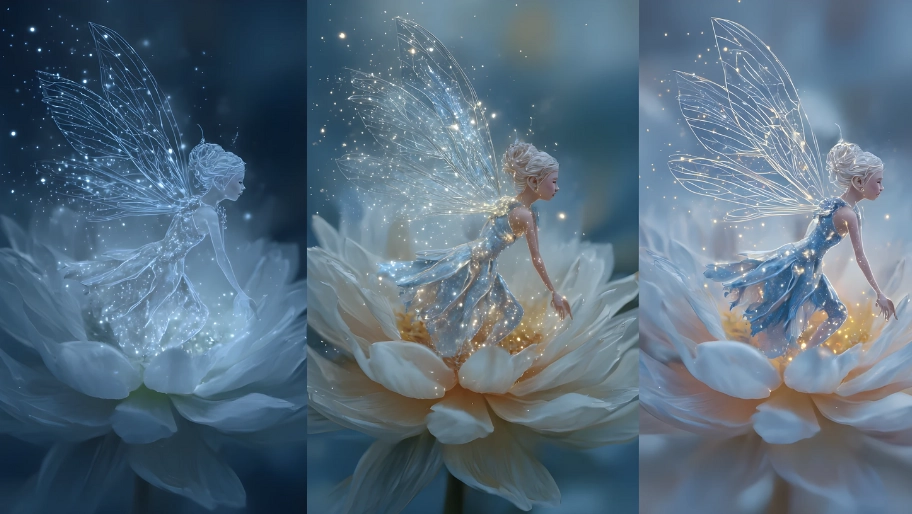 three beautiful blinking flairs